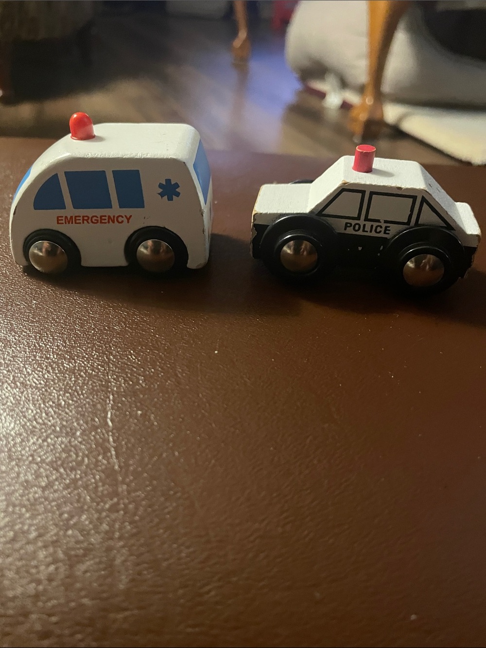 VTG Wooden Police Car and Emergency Vehicle Brio Compatible Train Toy